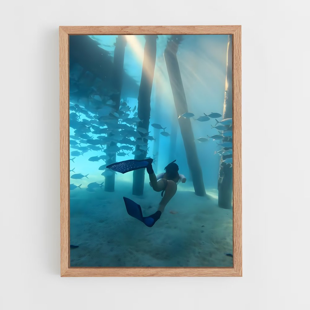 Poster Free de diving – affiche Plongée en apnée (vue 4)